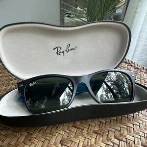 Ray-Ban New Wayfarer Sunglasses (RB2132) – Black, Burgundy & Blue – Authentic